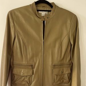Gold leather jacket by Casual Corner.